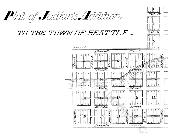 Plat of Judkin's Addition to the Town of Seattle