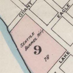 Sanborn Fire Insurance Map of Seattle, 1884, showing Eagle Street