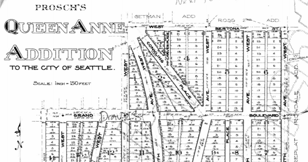 Portion of Prosch's Queen Anne Addition to the City of Seattle, 1909