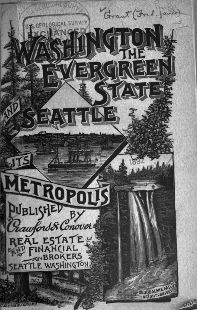 Cover of Washington the Evergreen State and Seattle Its Metropolis brochure