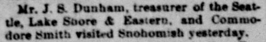 Portion of article mentioning Commodore Smith in March 30, 1890, issue of Seattle Post-Intelligencer