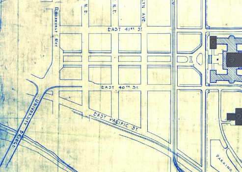 Portion of the Regents Plan showing planned route of Campus Parkway