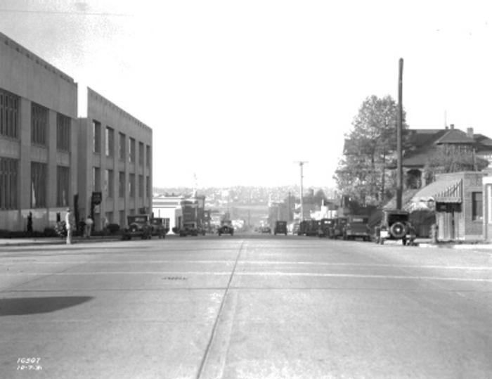 1931 view looking north toward Lake Union along Fairview Avenue N, Courtesy of the Seattle Municipal Archives, Identifier 5265