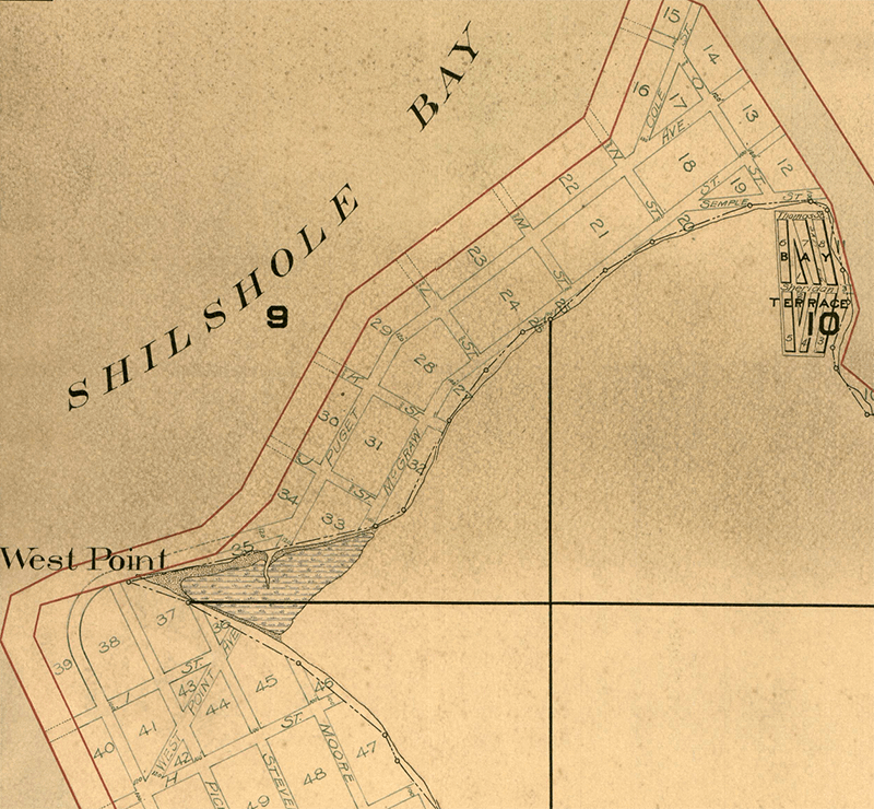 North Magnolia section of Seattle Tide Lands as Surveyed and Platted by the Board of Appraisers of Tide and Shore Lands for King County, Washington, 1895