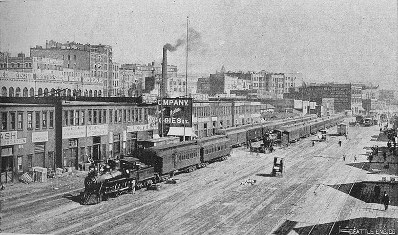 Railroad Avenue looking south from between Madison and Marion Streets, circa 1898