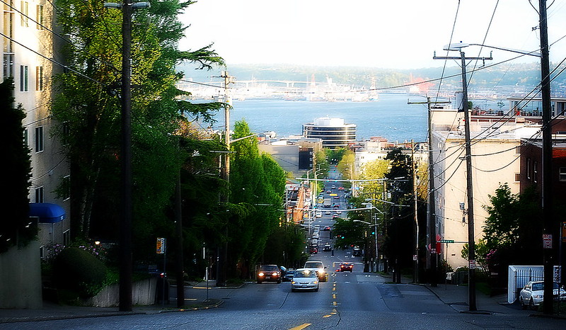 Looking south down Queen Anne Avenue N, April 2012