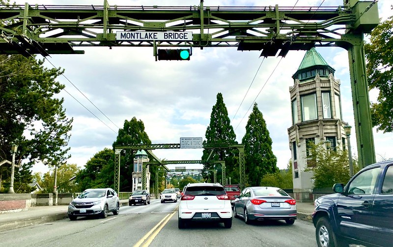 Montlake Bridge, looking southbound, August 2021