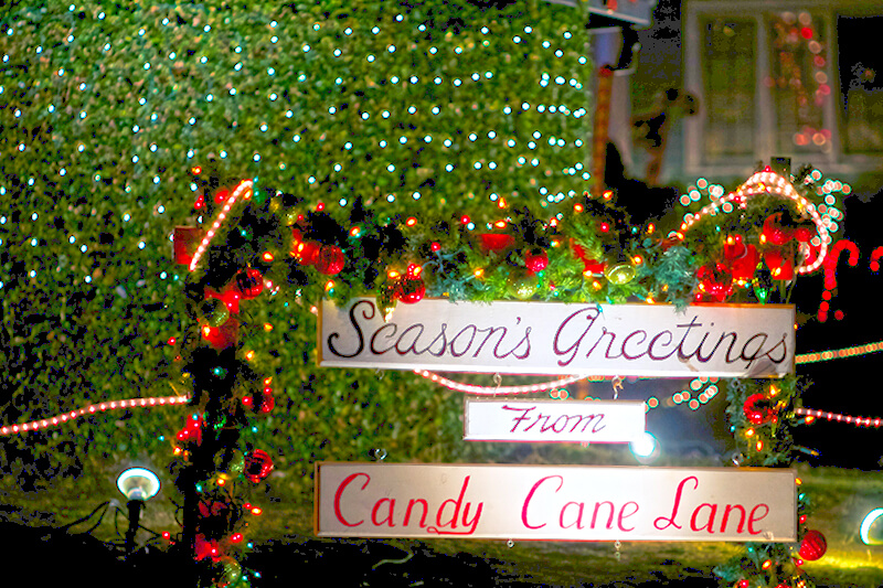 Candy Cane Lane Season's Greetings sign, December 2013