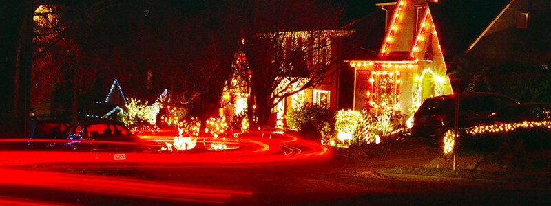 Candy Cane Lane at night, December 2013