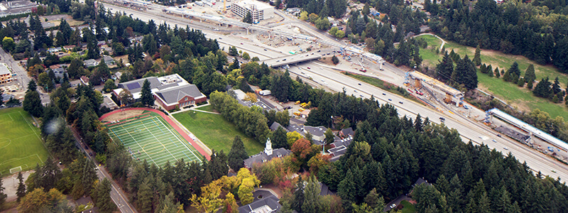 Lakeside School campus and Jackson Park