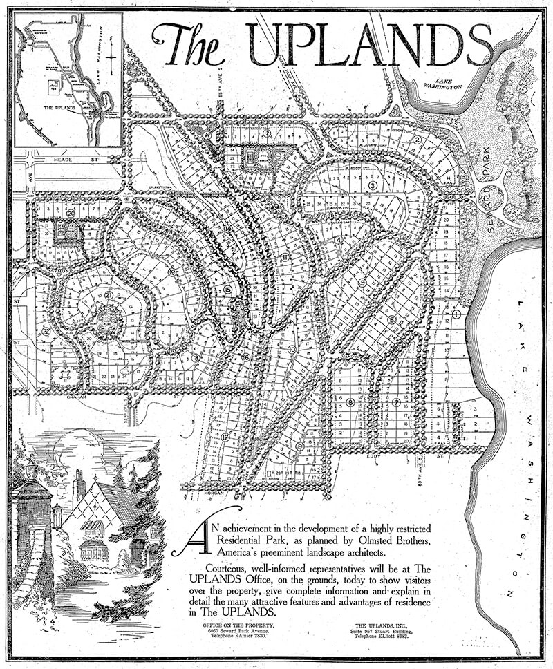Full-page ad for The Uplands in The Seattle Times, September 27, 1925