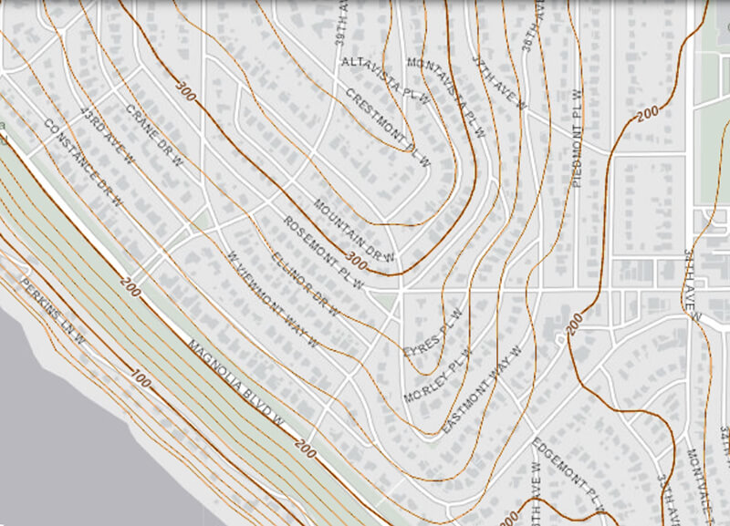 Topographic map of part of Carleton Park, from The National Map